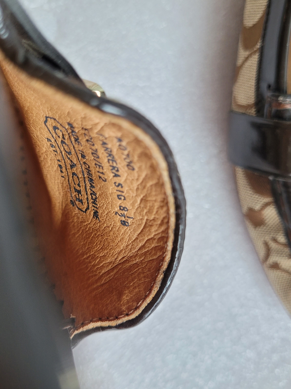 Coach Signature Canvas Loafers Brown with Metal Accent Vintage - Picture 9 of 15
